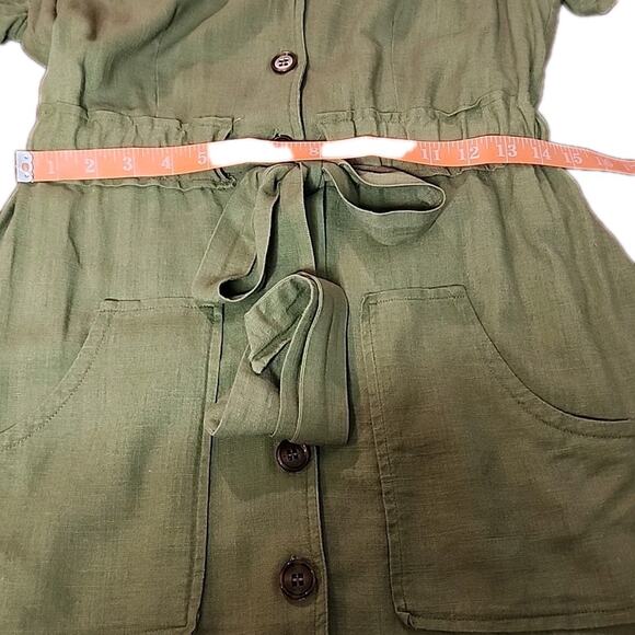 ModCloth Womens Sz L Green Olive , Lined, Belted Sailor Retro ,Viscose Blend - Picture 9 of 10